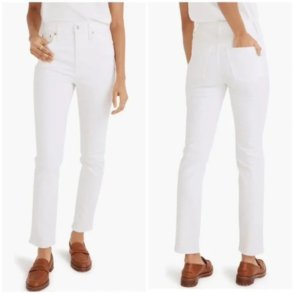 Madewell The Perfect Vintage Jean High Rise Tile White Mom Ankle Sz 28
